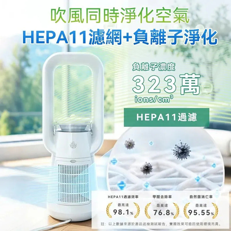 日本Yohome 四季冷暖雙風加濕空氣淨化低噪無葉風扇PRO2.0